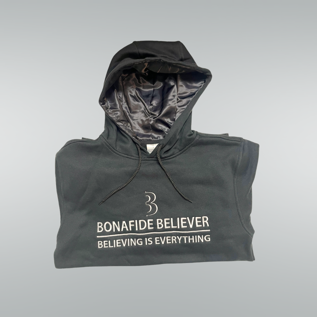 Satin Bonafide Believer Hoodie – Black