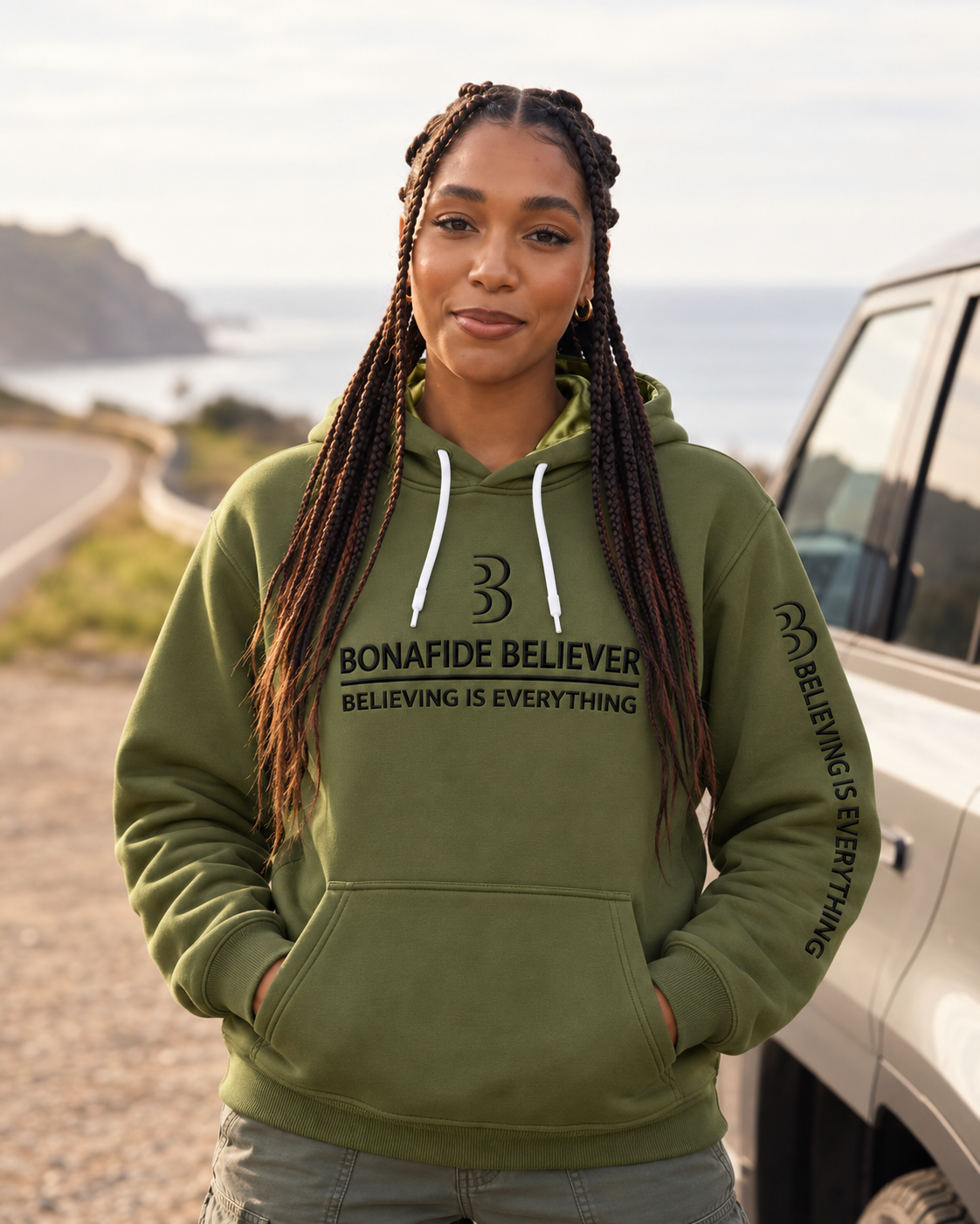 Bonafide Believer™ Green Satin-Lined Hoodie | Premium Unisex Streetwear