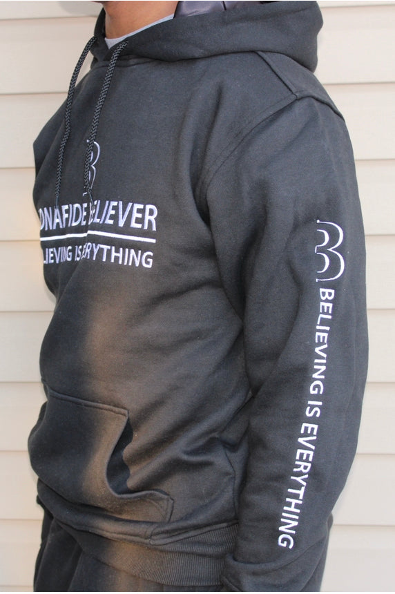Satin Bonafide Believer Hoodie – Black