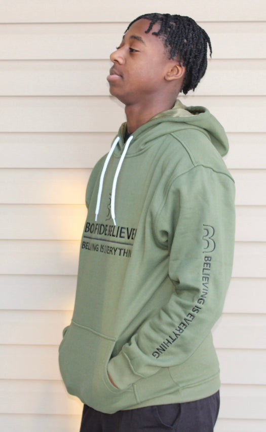 Satin Bonafide Believer Hoodie – Green