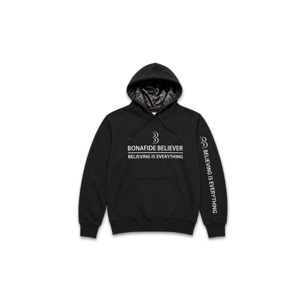 Satin Bonafide Believer Hoodie – Black