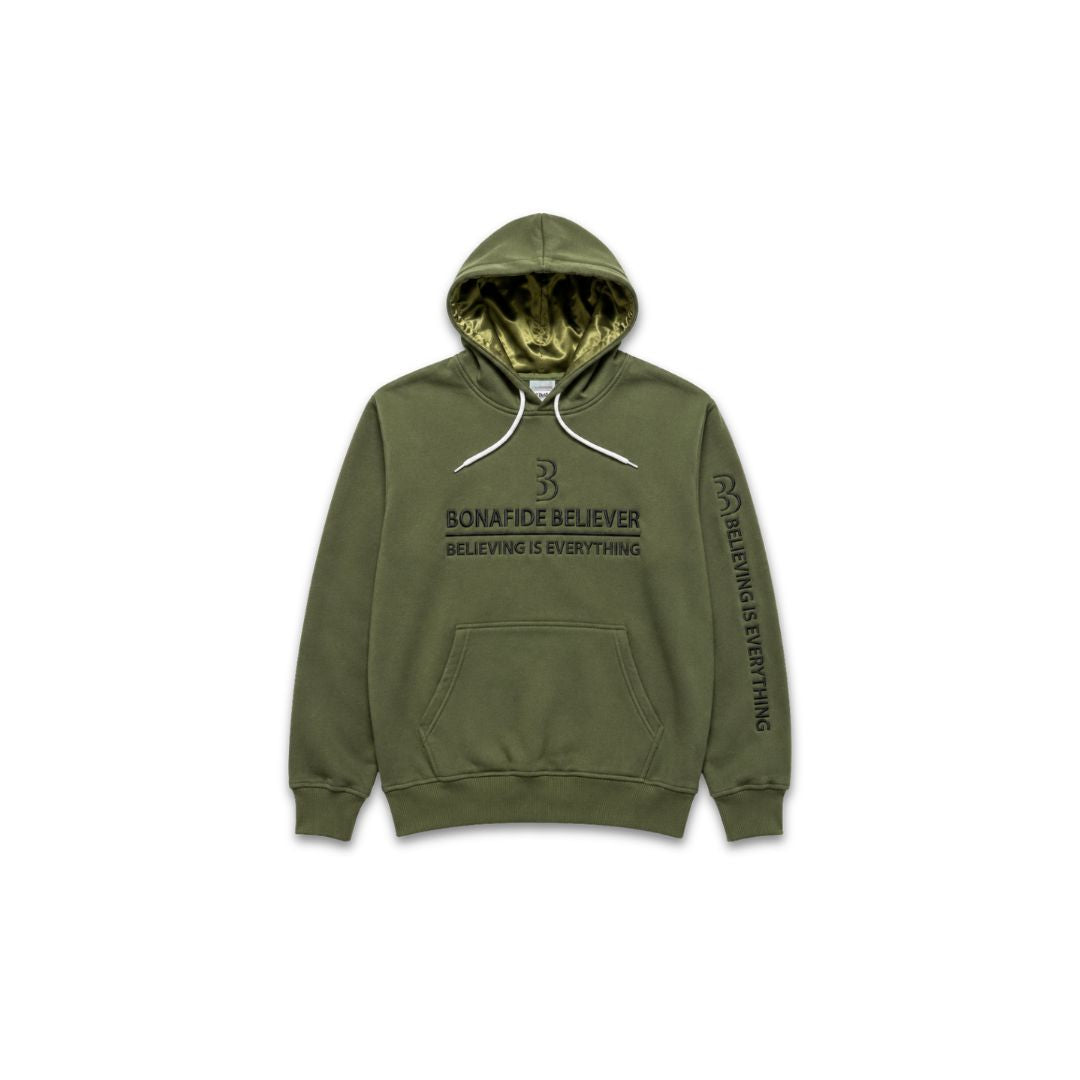Satin Bonafide Believer Hoodie – Green