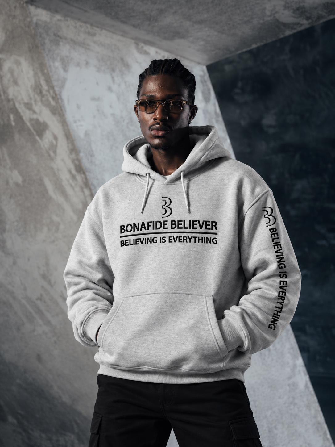 Bonafide Believer™ Gray Satin-Lined Hoodie | Premium Unisex Streetwear
