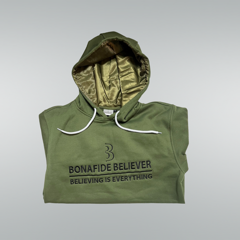 Satin Bonafide Believer Hoodie – Green