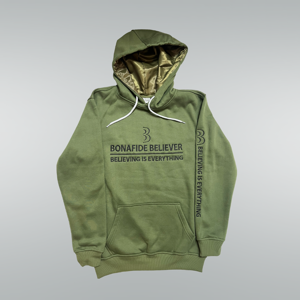 Satin Bonafide Believer Hoodie – Green