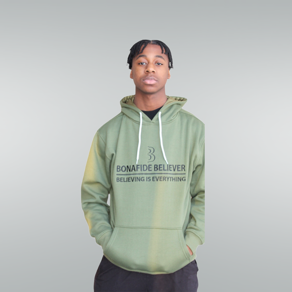 Satin Bonafide Believer Hoodie – Green