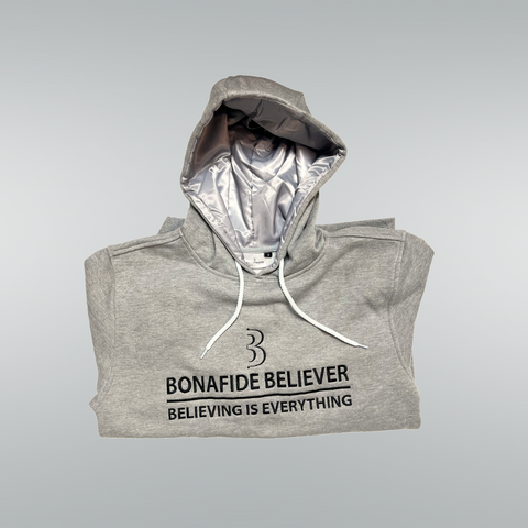 Satin Bonafide Believer Hoodie – Gray