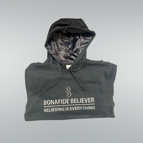 Satin Bonafide Believer Hoodie – Black