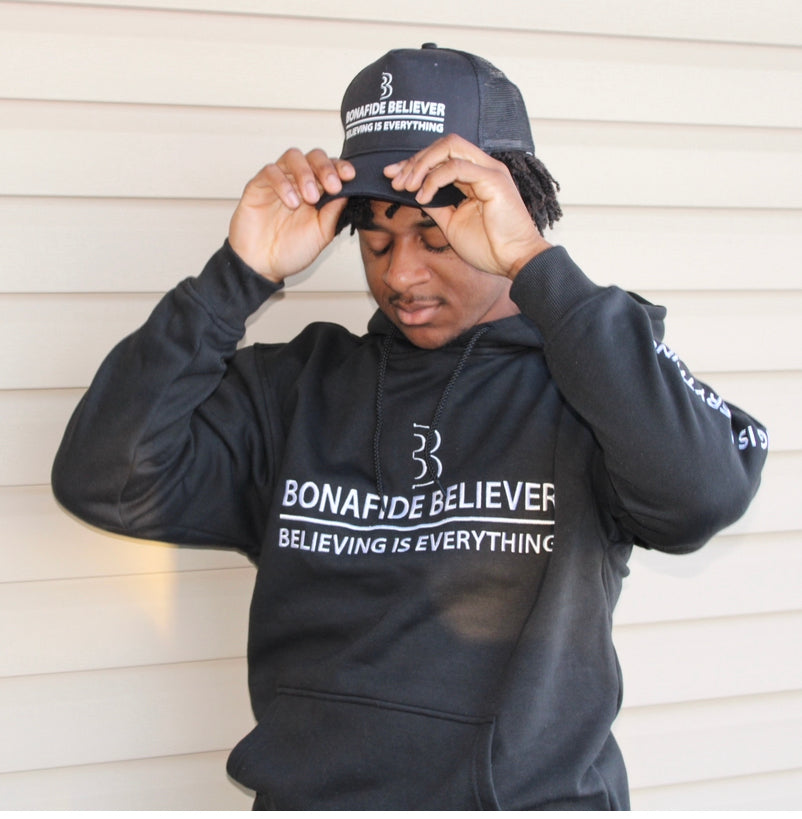 Satin Bonafide Believer Hoodie – Black
