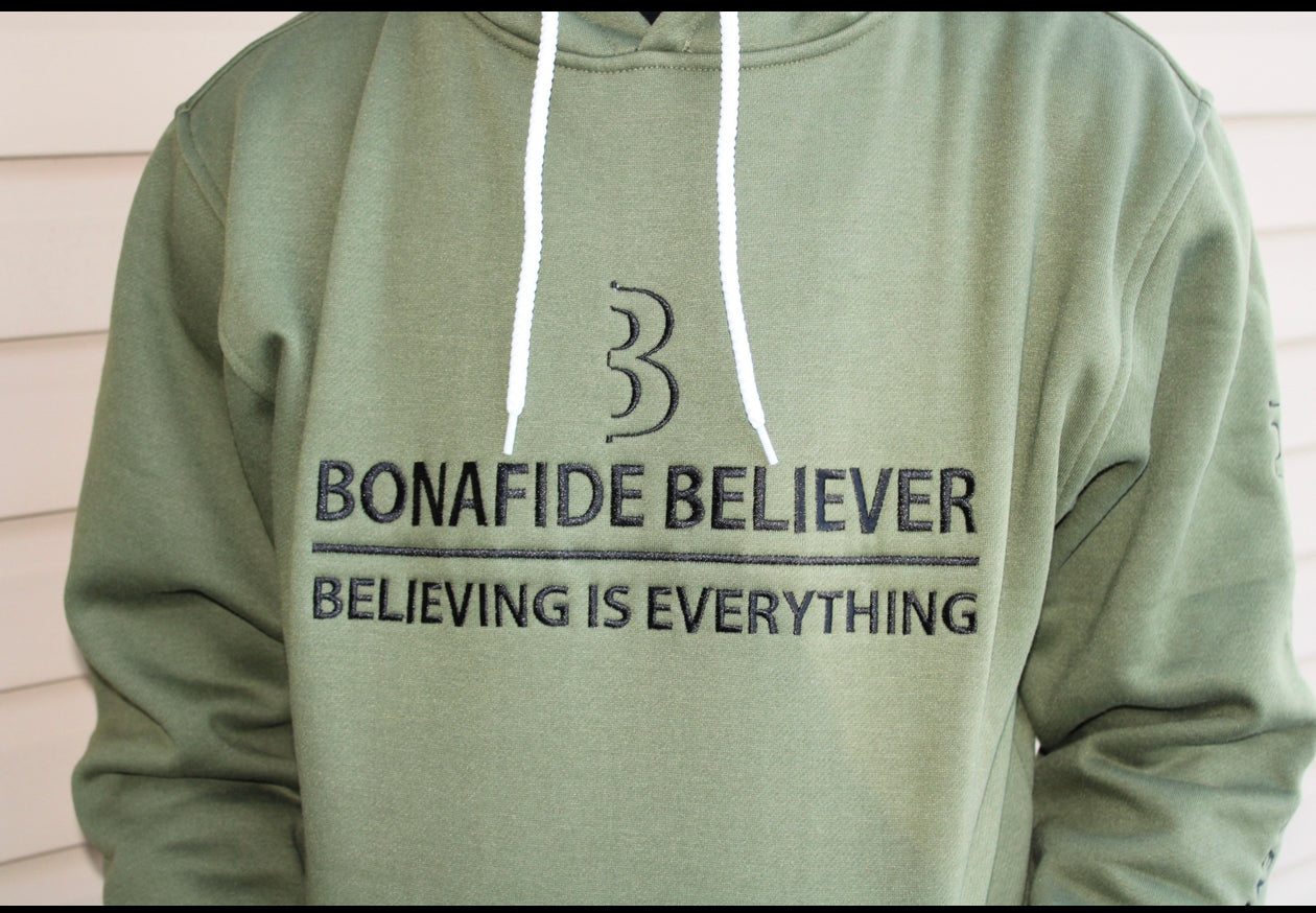 Satin Bonafide Believer Hoodie – Green