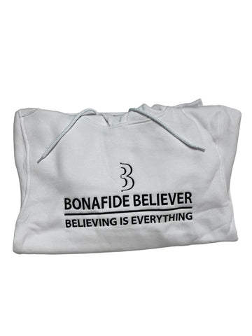 Satin Bonafide Believer Hoodie – White