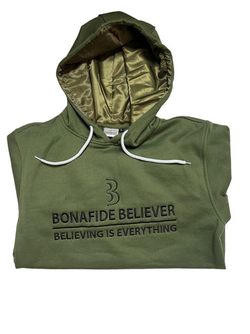 Satin Bonafide Believer Hoodie – Green